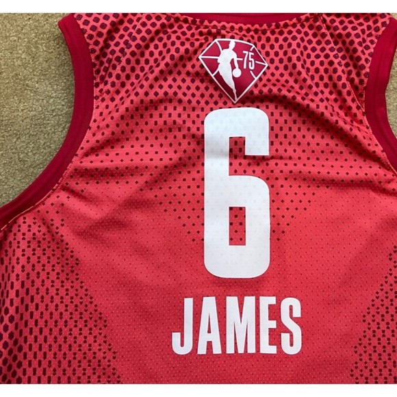 Jordan LeBron James #6 2022 NBA All-Star Game Swingman Red Jersey Mens Size 2XL - Picture 7 of 9